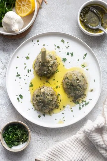 Roman Artichokes (Carciofi alla Romana)