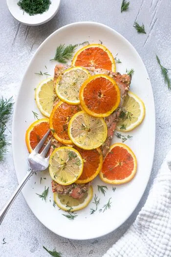 Slow Roasted Citrus Salmon