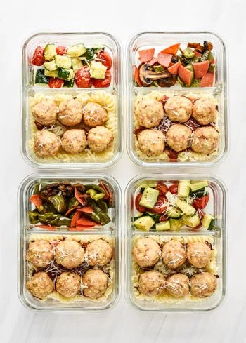 Chicken Meatballs Two Ways Meal Prep Lunches