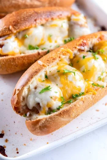 Crockpot BBQ Meatball Subs