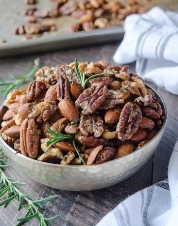 Maple Rosemary Roasted Nuts
