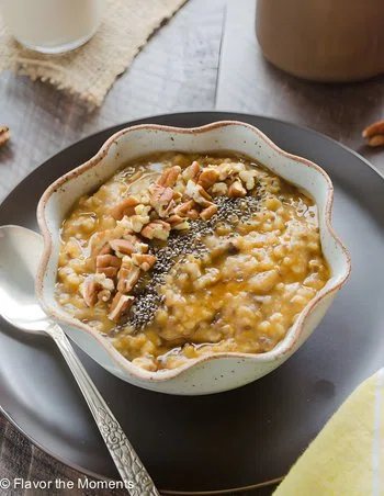 Slow Cooker Pumpkin Steel Cut Oats