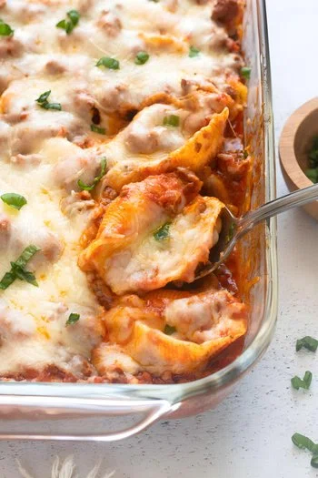 Stuffed Shells with Ground Beef