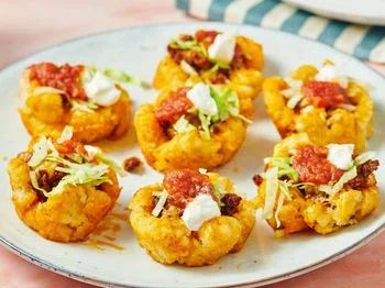 Loaded Tater Tot Taco Cups