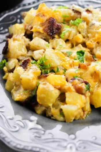 Cast Iron Skillet Breakfast Potatoes and Cheese