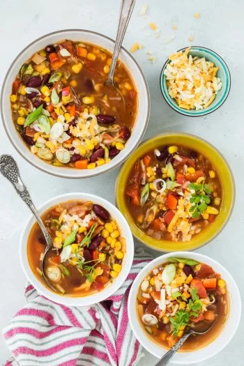 Slow Cooker Mexican Corn and Bean Soup