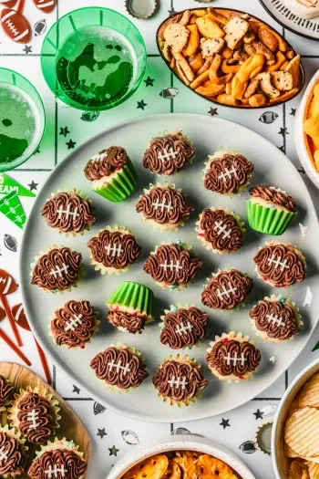 Mini Football Cupcakes