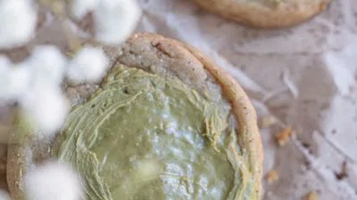 Bakery-Style Brown Butter Pistachio Latte Cookies