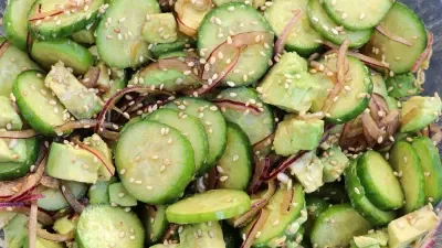 10 Minute Cucumber Avocado Salad