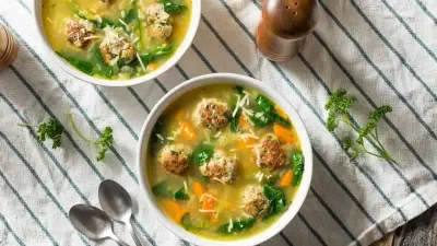 Italian Wedding Soup with Turkey Meatballs