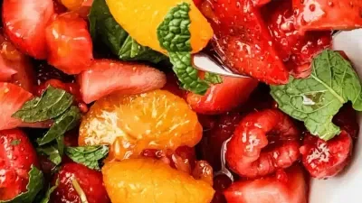 Berry Breakfast Fruit Salad with Honey Lime Dressing