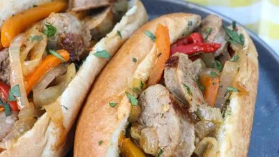 Amazing Sausage and Peppers Sandwich