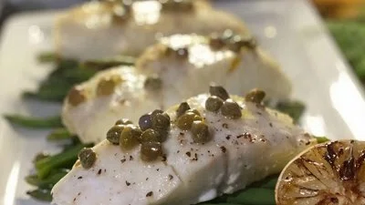 Grilled Haddock with Lime & Caper Butter