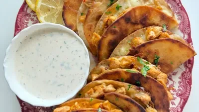 Crispy Chipotle Chicken Tacos with Ranch Sauce