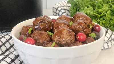 Cranberry BBQ Crockpot Meatballs