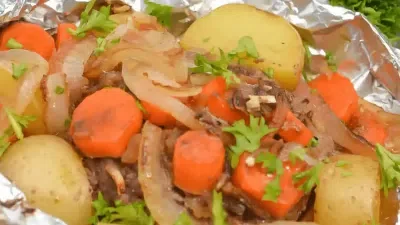 Beef and Vegetable Hobo Dinner