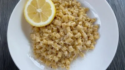 One Pot Creamy Lemon Ditalini Pasta
