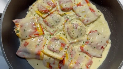Lobster Ravioli in Alfredo Sauce