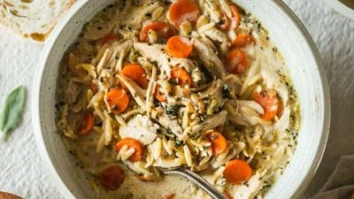 Creamy Orzo Turkey Soup
