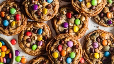 Brown Butter Peanut M&M Cookies