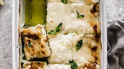 White Lasagna With Pesto & Pancetta