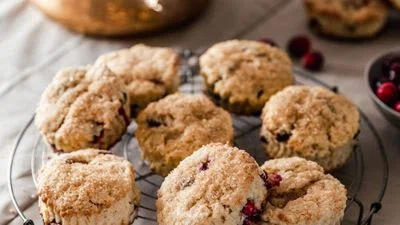 Cranberry Orange Scones With Candied Ginger