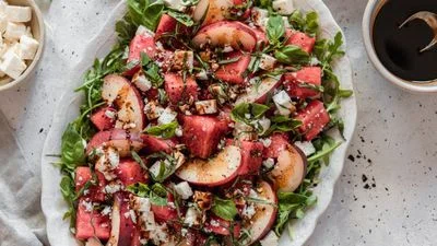 Watermelon Salad With Feta & Nectarines