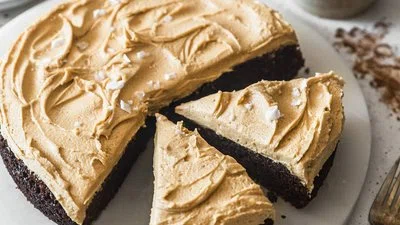 Malted Chocolate Cake With Peanut Butter Frosting