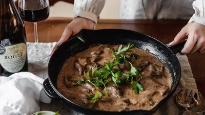 Beef Stroganoff With Shallots & Brandy