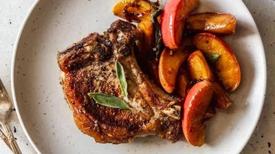 Apple Pork Chops With Bourbon & Sage