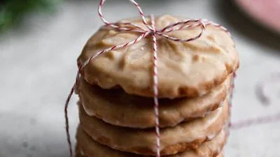 Eggnog Cookies With Boozy Glaze