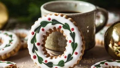 Pecan Sugar Cookies With Maple Icing
