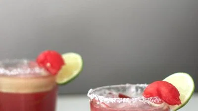 Watermelon-Rhubarb Margaritas