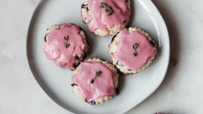 Chocolate Chip Scones + Blood Orange Glaze