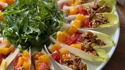 Fruit & Granola Stuffed Endive Cups