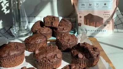 Chocolate Protein Muffins (Vegan, Gluten Free)