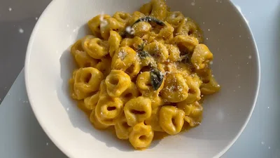 Cheesy Pumpkin Tortellini with Brown Butter and Sage