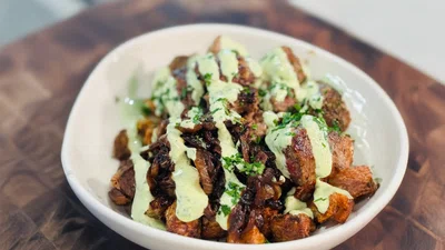 Garlic Herb Steak & Parmesan Potato Bowls