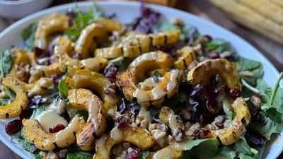Delicata Squash & Baby Kale Salad