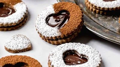 Chocolate Espresso Linzer Cookies