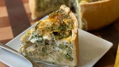 Broccoli & Mushroom Deep-Dish Quiche