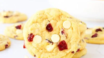 White Chocolate Cranberry Lemon Cookies