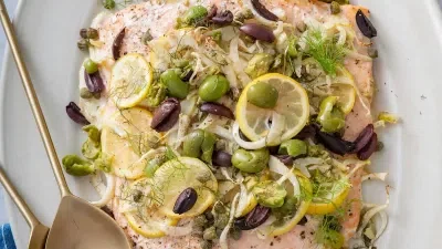 Salmon with Fennel, Citrus, and Olives