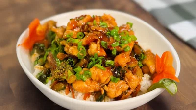 High Protein Spicy Honey Garlic Chicken Bowl