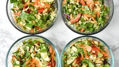 Meal Prep Chopped Thai Salad with Easy Peanut Dressing