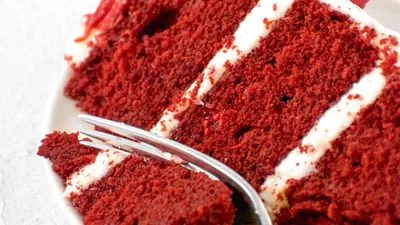 Fourth of July Red Velvet Layer Cake with Cream Cheese Frosting