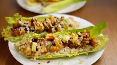 Spicy Shrimp Lettuce Tacos