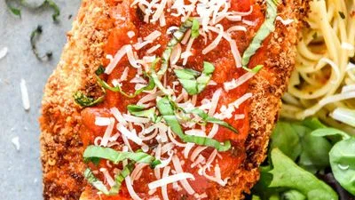 Air Fryer Stuffed Chicken Parmesan