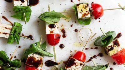 Tofu Caprese Skewers