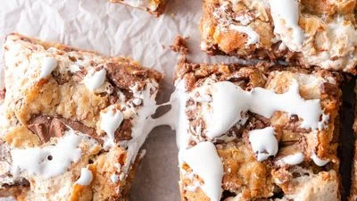 Chewy and Gooey Brown Butter S'mores Blondies
